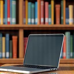 Educational resources library on a laptop