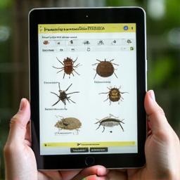 Pest and disease identification tool on a tablet